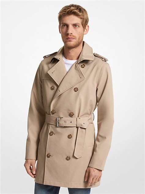 michael michael kors cotton blend trench coat|michael kors trench coat men.